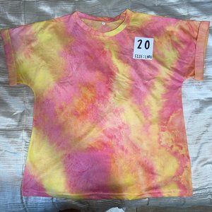 Pink and Yellow tiedye shirt